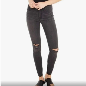 Madewell High Rise Skinny Black Distressed Jeans size 29 or 8